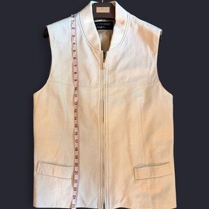 Men's white leather Vest